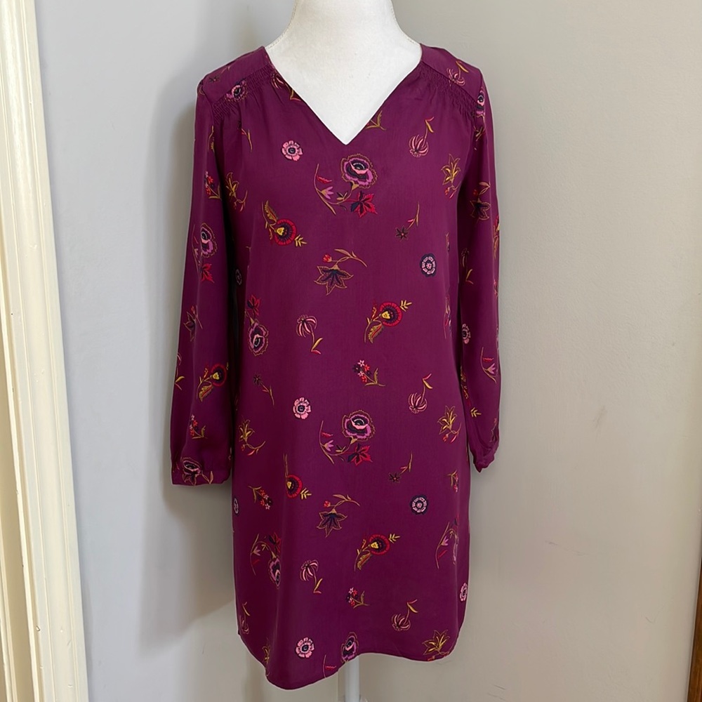 Old Navy Women Dress 3/4 sleeve, Floral Print, size XS, Purple